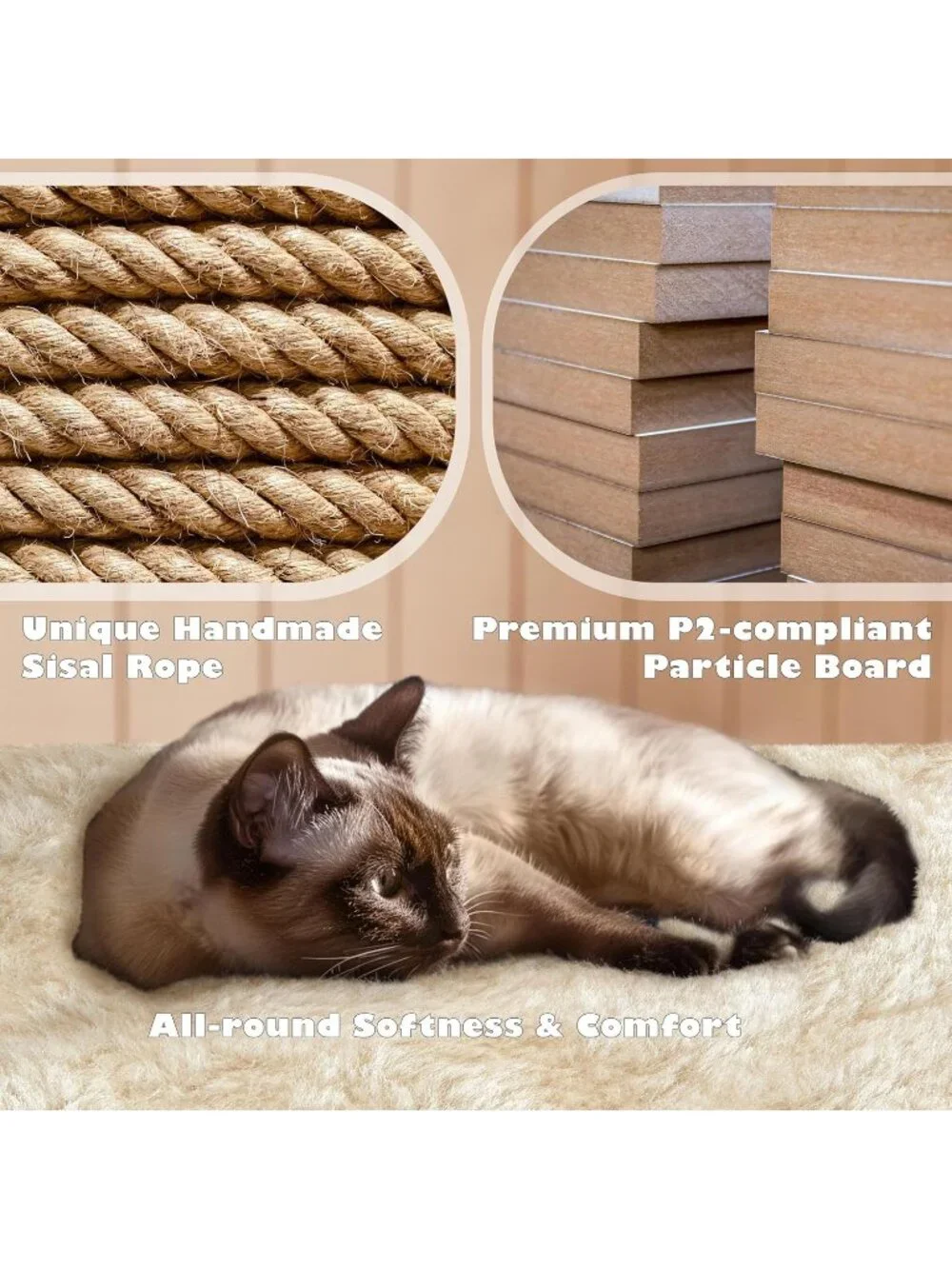 New 54in Cat Tree Tower Condo Furniture Scratch Post for Kittens Pet - Beige